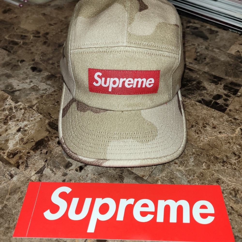 Supreme Wool Camp Cap Desert Camo